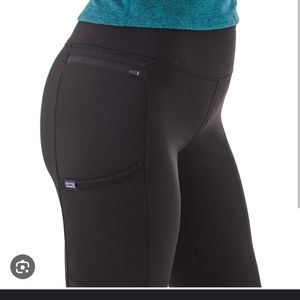 Lot of 2! Patagonia pack out tights leggings black hiking thick bottoms!